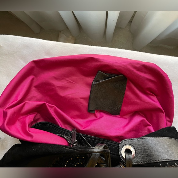 EUC COUTURE DONALD PLINER HANDBAG. Black with silver colored studding. - Picture 5 of 7